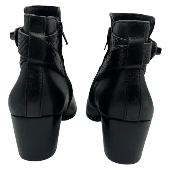 Coach Patricia Leather Block Heel Ankle Boots Booties Black Size 6.5B - Picture 4 of 6